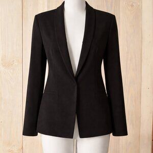 WHBM White House Black Market Black Blazer Size 8 Minimalist Chic Career Jacket